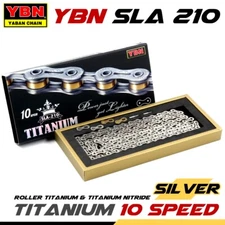 NEW YBN SLA 210 Titanium (Silver) 10 Speed Bike Chain for SHIMANO CAMPAGNOLO