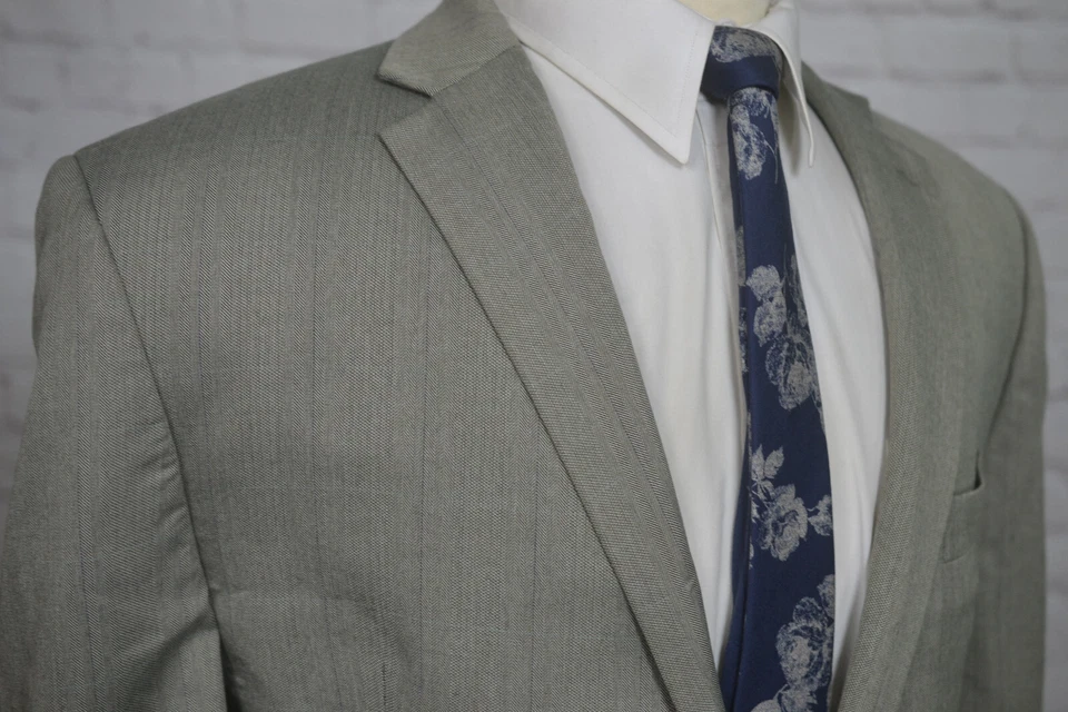 Ralph Lauren Hombres Beige Oliva ESPIGA Abrigo Deportivo Blazer Chaqueta TALLA 46R Foto 3 de 4