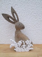 Aufsteller Hase Aus Mangoholz Natur, Weiß (B/H/T) 15X23X3Cm