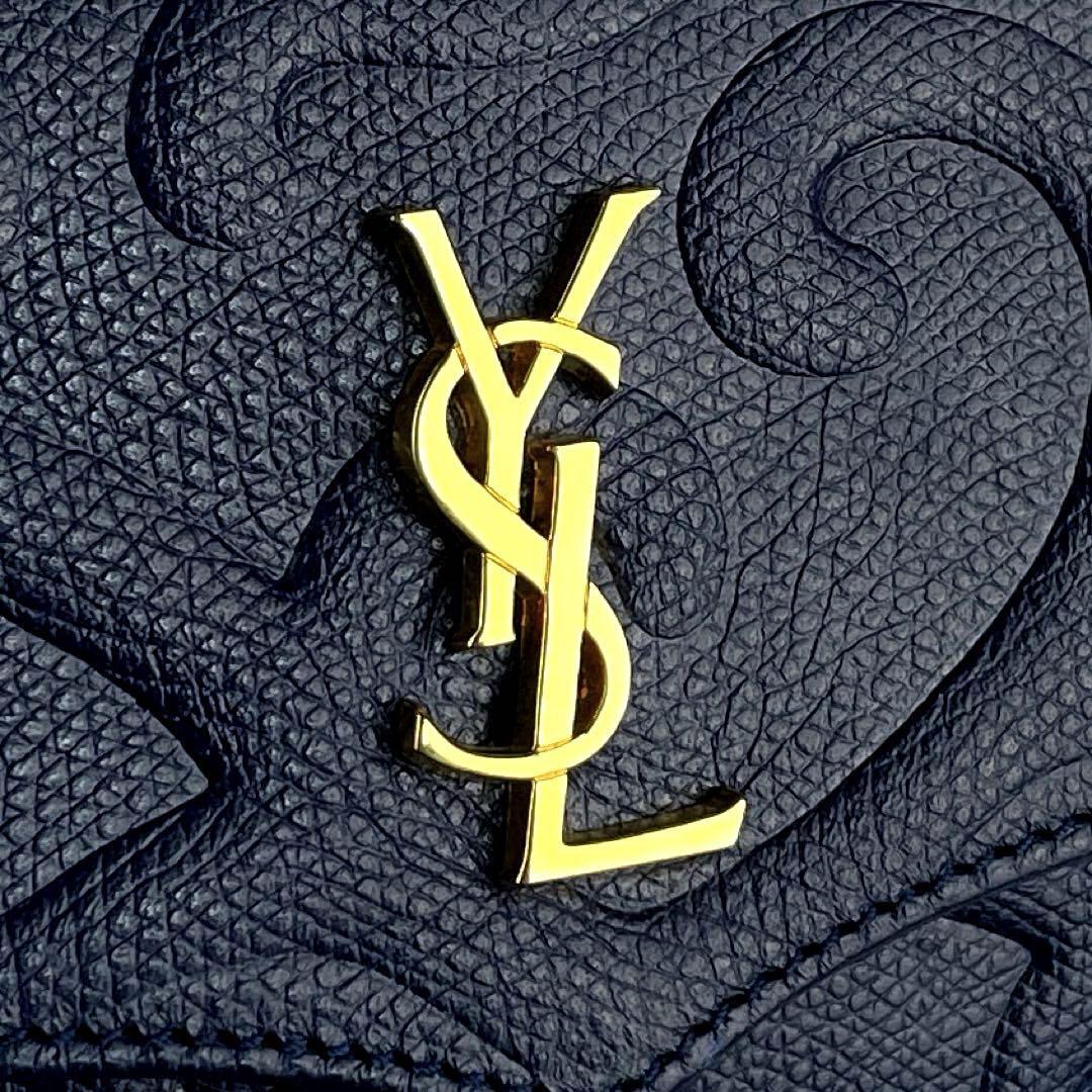 Borsa a tracolla Yves Saint Laurent vintage 2 vie in pelle blu arabesco