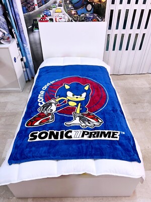 Sonic Prime Weich Decke Plaid aus Fleece Über Koralle 110x150cm Kinderbett Wiege