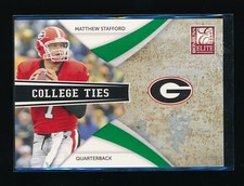 MATTHEW STAFFORD 2009 DONRUSS ELITE COLLEGE TIES GREEN RC #/899 *RAMS* LIONS