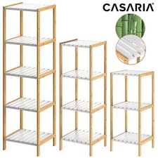 CASARIA® Badezimmer Regal Badregal Holz Bambus Küchenregal Bambusregal Bad Weiß