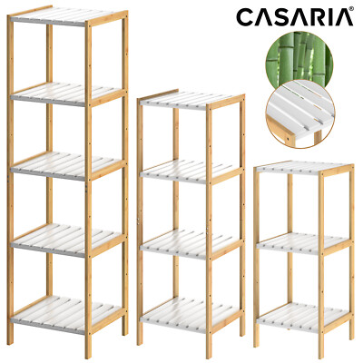 CASARIA Badezimmer Regal Badregal Holz Bambus Kchenregal Bambusregal Bad  Wei | eBay.de