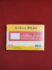School Smart Ruled Index Card, 4 x 6 Inches, 90 lbs, White, Pack of 100