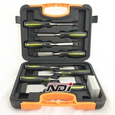 9 PIECE CHISEL SET 6MM-50MM CARRY CASE WOODWORKING SHARPENING STONE ND-0211