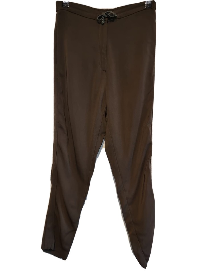 Rae Feather Khaki Green Trousers Elastic Waist Casual Pockets Cargo Size UK 8