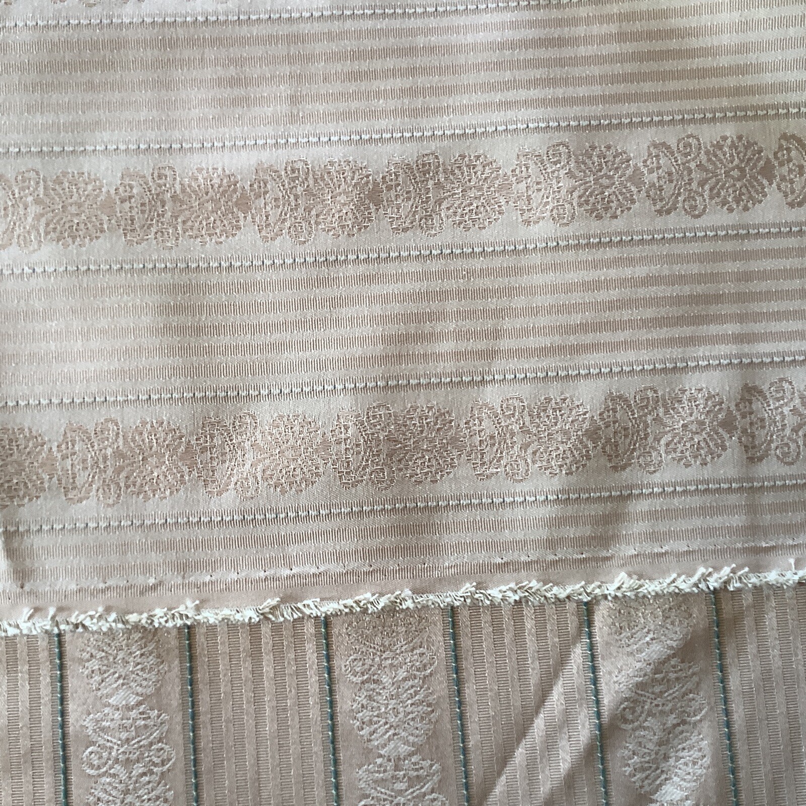 Coupon De Toile à Matelas Rayée écru Et Beige - Taille M 10, Occasion, Matière Coton