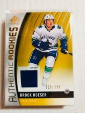 2017-18 SP Game Used Gold #115 Brock Boeser /399 Vancouver Canucks **