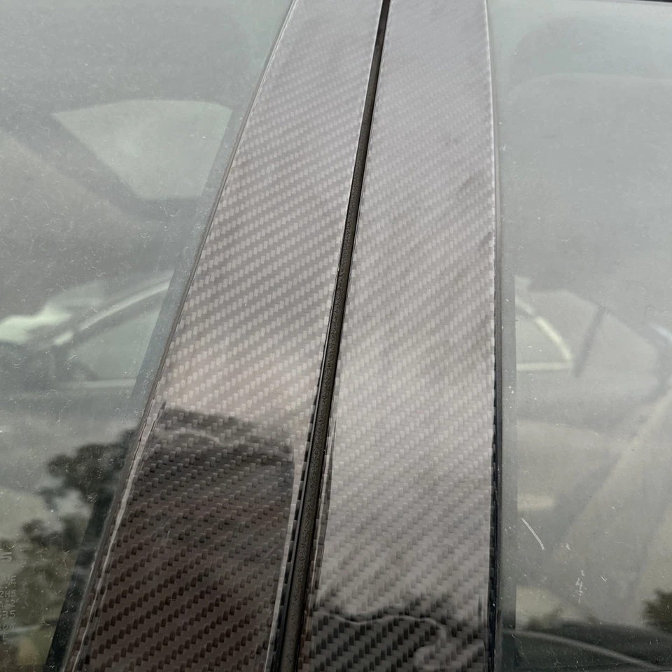 6Pcs Real Carbon Fiber Exterior B-pillar Panel Cover For Lexus ES ES350 2006-12 - Изображение 3 из 4
