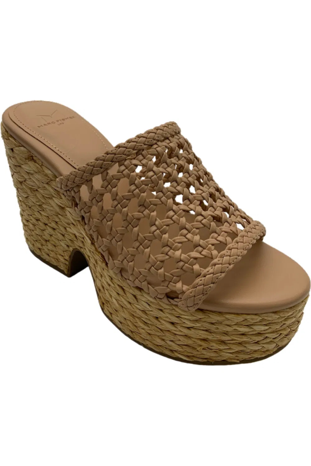 Marc Fisher LTD Caged Heeled Mules Hollis Light Natural