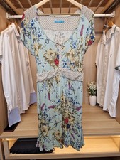 Womens Joe Browns Floral Tea Dress Belted Viscose Blue Boho Summer UK16