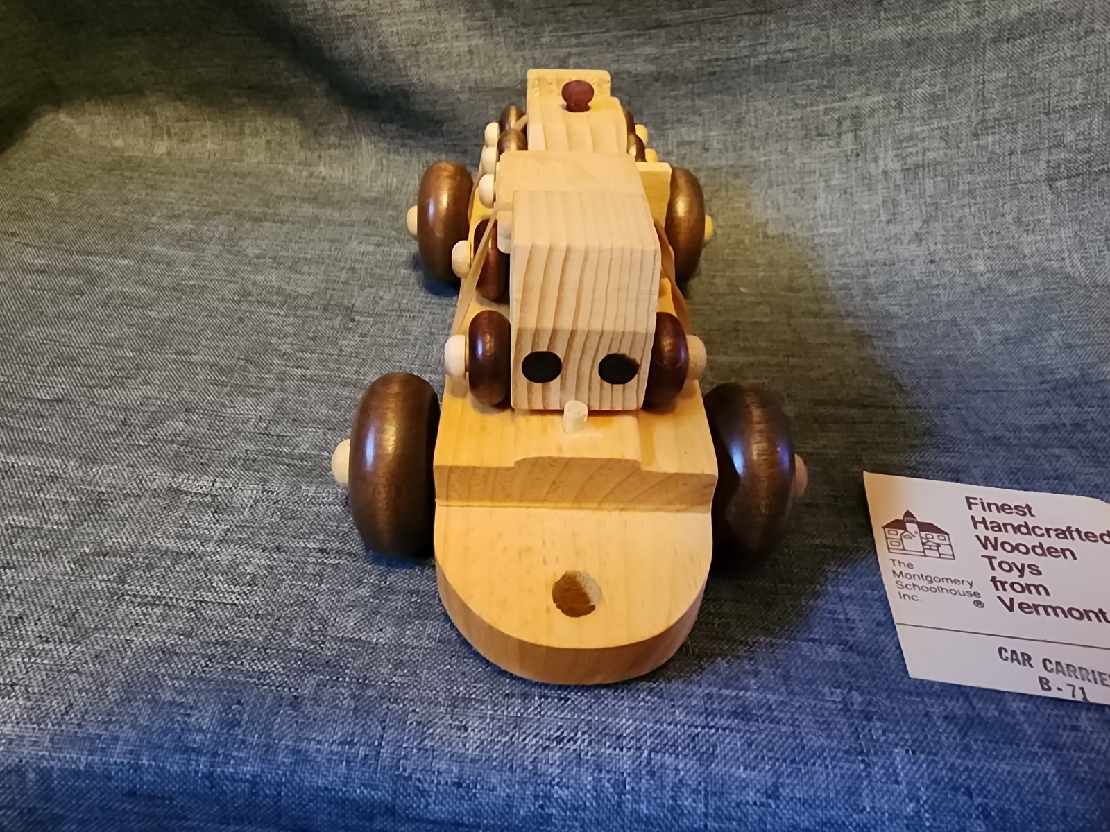 Montgomery Schoolhouse Vermont Handcrafted Wooden Large Car Carrier Train Car