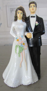 Figurine en PVC pour gâteau mariage Couple de mariés Hauteur 12 cm