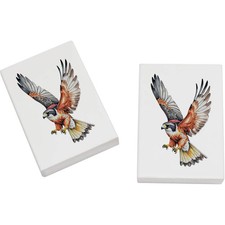 2 Radiergummis / Gummis "Falke bereit, seine Beute zu fangen" 45 mm (ER00041109)