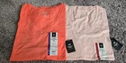 Women's Ladies Solid Tee Shirt Short Sleeve Peach or Pink  V Neck Casual Top NWT