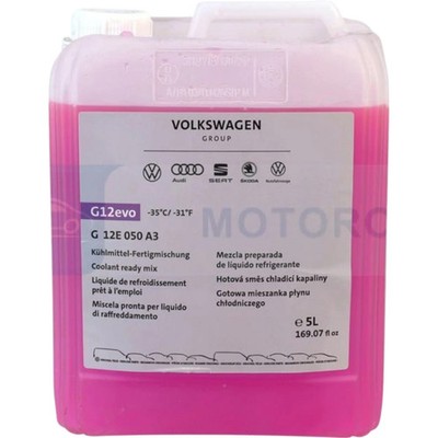VAG Coolant Antifreeze Coolant Liquid 5L Red Pink G12 Evo For Audi VW Seat Skoda