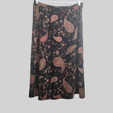 VTG Maxi Skirt L Dark Paisley Floral Forest Fairy Grunge Whimsical Long Flowy