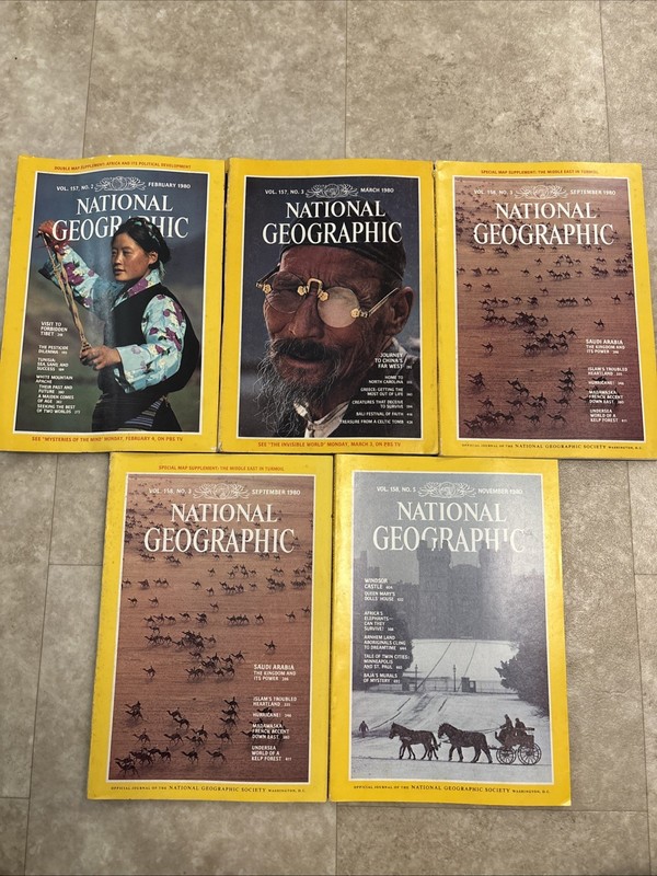 National Geographic Magazine 1980 Partial Set Vol 157