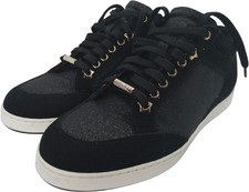 Jimmy Choo Miami Low-Top Sneaker Black Glitter Women's US 7 EU 37.5 NWT