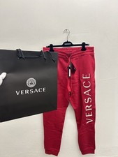 Versace Deep Red Maroon  White Spell Out Sweatpants 850 New Authentic 5XL VC1