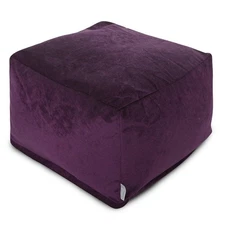 Majestic Home Goods Ottoman Pouf Villa Aubergine