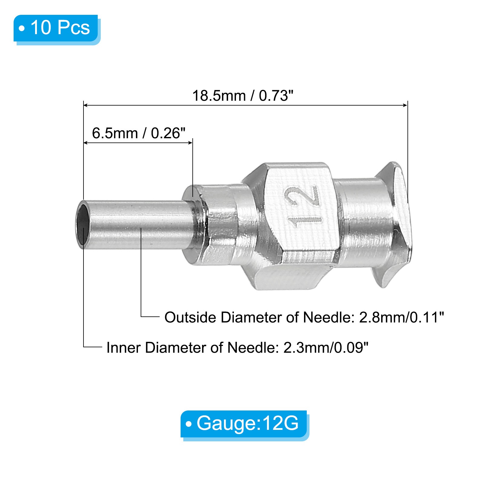 10 Pcs 12G 0.26 Inch Bent Blunt Tip Dispensing Needle for Refilling Liquid