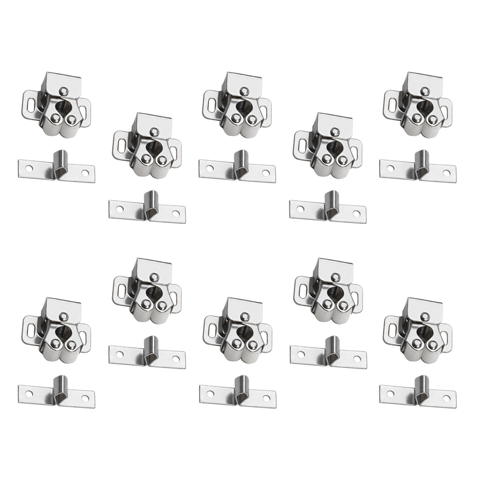 10Pcs Silver Home Door Cabinet Cupboard Furniture Catch Stopper Roller Latch sd