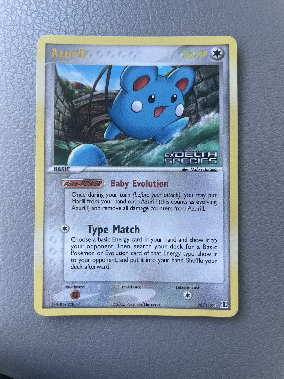 Azurill 20/113 - Reverse Holo Rare EX Delta Species Stamped - Pokémon Card - NM