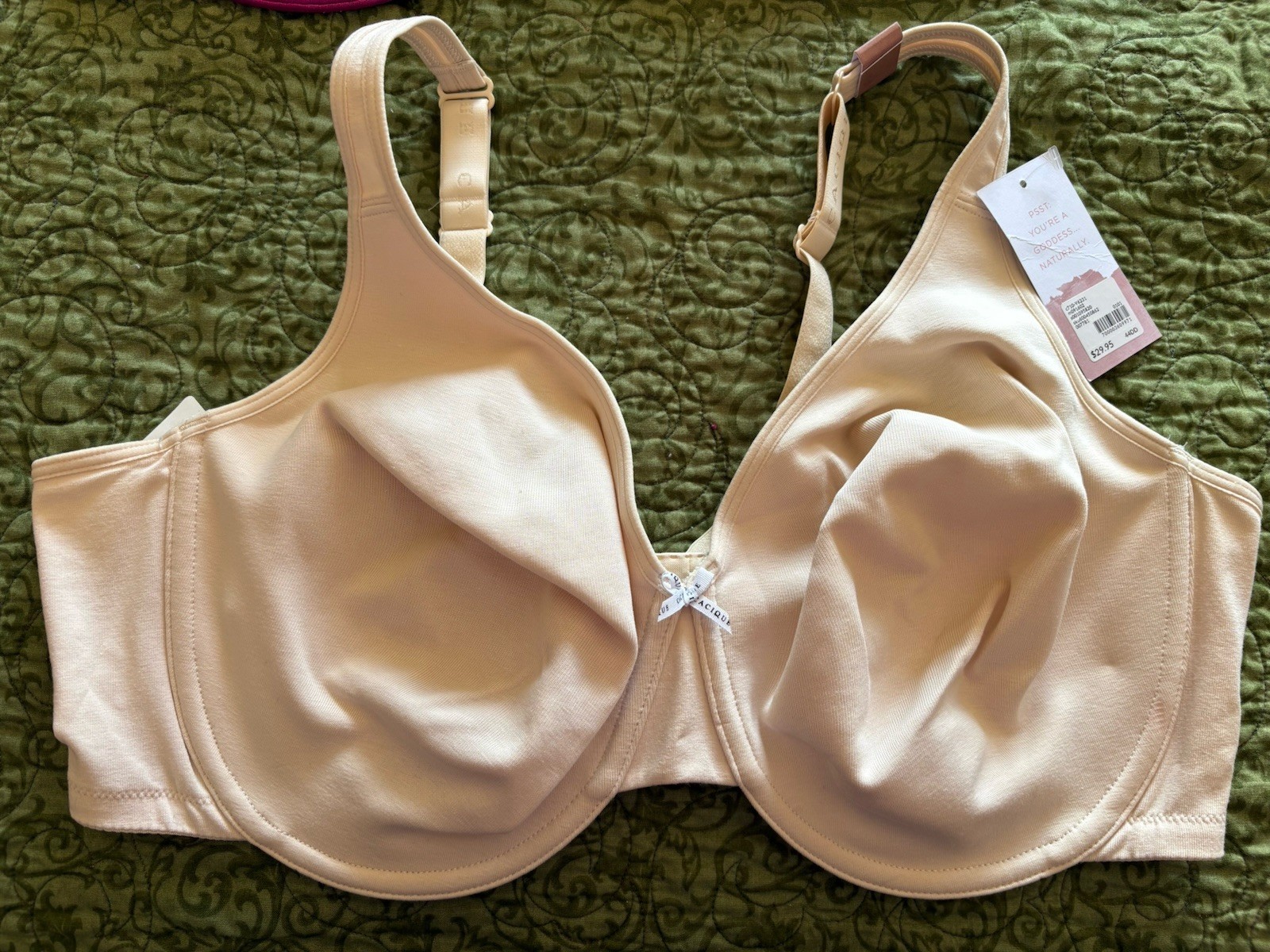 Cacique NUDE Unlined full coverage underwire Bra Size 44DD New With Tags