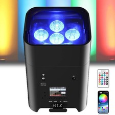 6X18W Battery Powered RGBWA UV LED PAR Wireless DMX stage light Uplight w/Remote