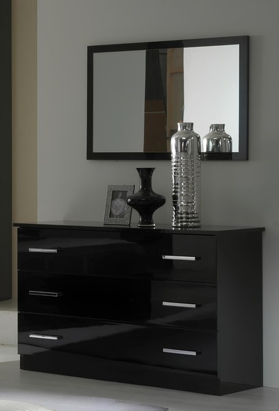 Tisch Klassische Spiegel Kommode Schminktisch Schlafzimmer Hocker Set Hochglanz-image