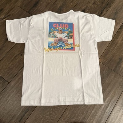 Camel Club Member Shirt Men XL White Wish You Were Here Tobacco Vintage 90s 1992