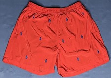 Ralph Lauren Men's Polo Swim Trunks Red XL TG Made In Cambodia RN 41381 CA 56658