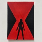 ACEO Original Art Card Acrylic Painting 2.5x3.5 Marvel Black Widow Silhouette — photo 1