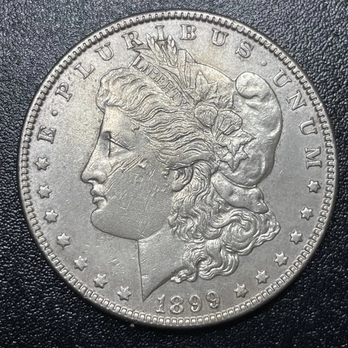 1899-P Morgan Silver Dollar $1 AU Details About Unc Cleaned Semi-Key Date