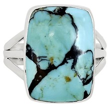 Tibetan Turquoise 925 Sterling Silver Ring Size 9  Lucky Charm
