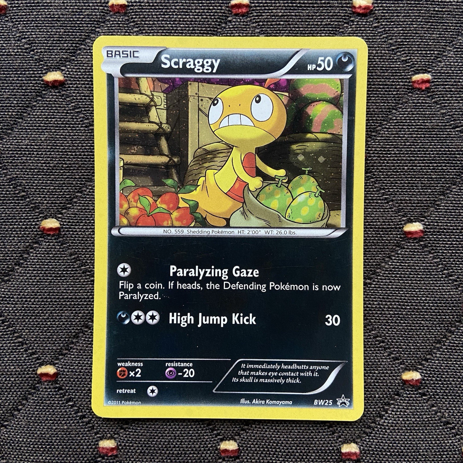 Scraggy Cosmos Holo Black Star Promo BW25 Pokemon TCG | Akira Komayama | NM