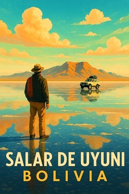 SALAR DE UYUNI BOLIVIA TRAVEL POSTER *2X3 FRIDGE MAGNET* VACATION SOUTH AMERICA