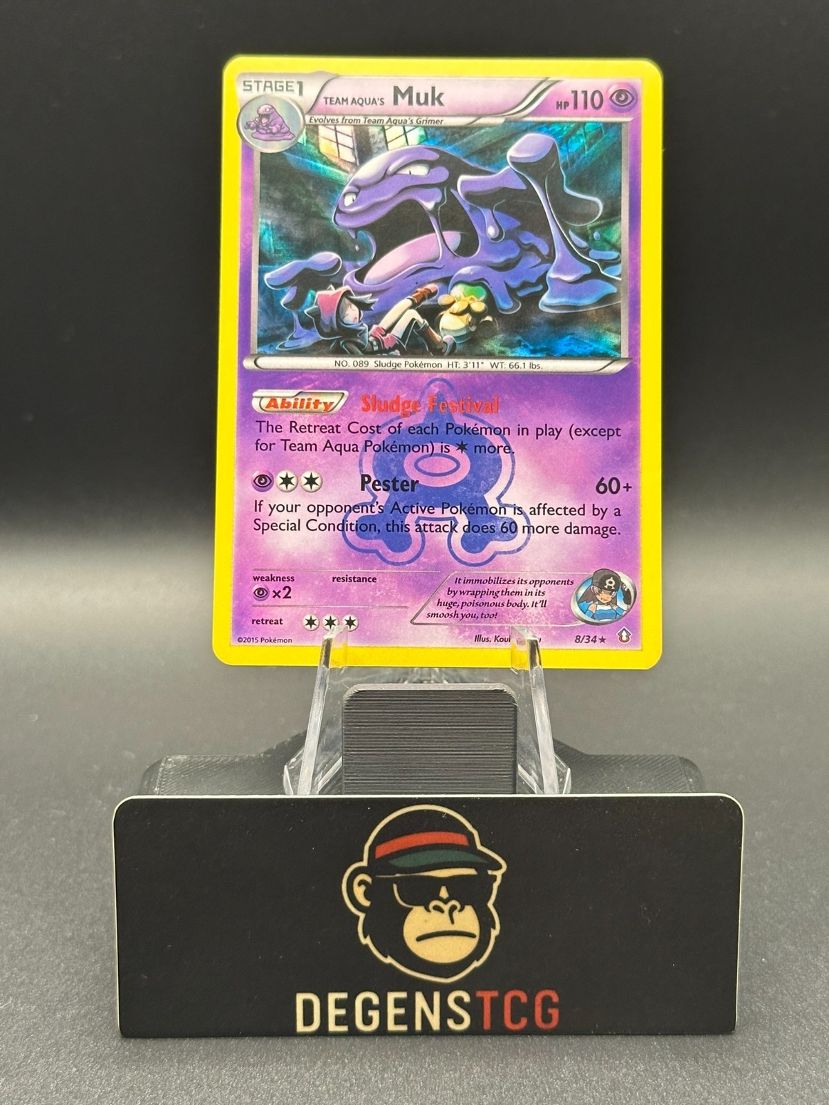 Team Aqua's Muk 8/34 Double Crisis Holo nm