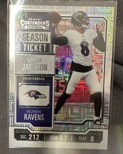 2023 Panini Contenders Lamar Jackson Season Ticket Silver Mojo Prizm Ravens SP