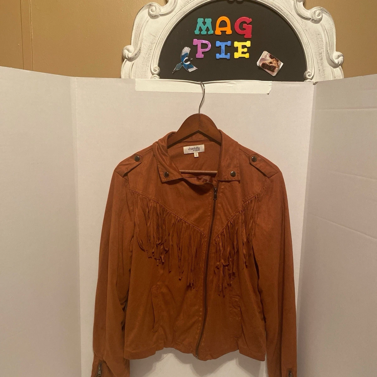 Veste Charlotte Russe Marron Clair - Style Bomber, 4 Poches - Taille S (Juniors) - Occasion Très Bon état