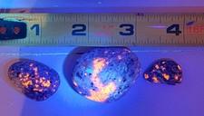 Three BRIGHT Yooperlite Rocks Fluorescent Sodalite Glow Stone V3. Great VALUE 