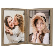 4x6 Double Picture Frames Hinged Folding Photo Frames Vertical Stand Frames ...