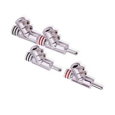 4Pcs Hi-End Rhodium Gold Plated Screw Lock Speaker Cable Banana Plug Connector