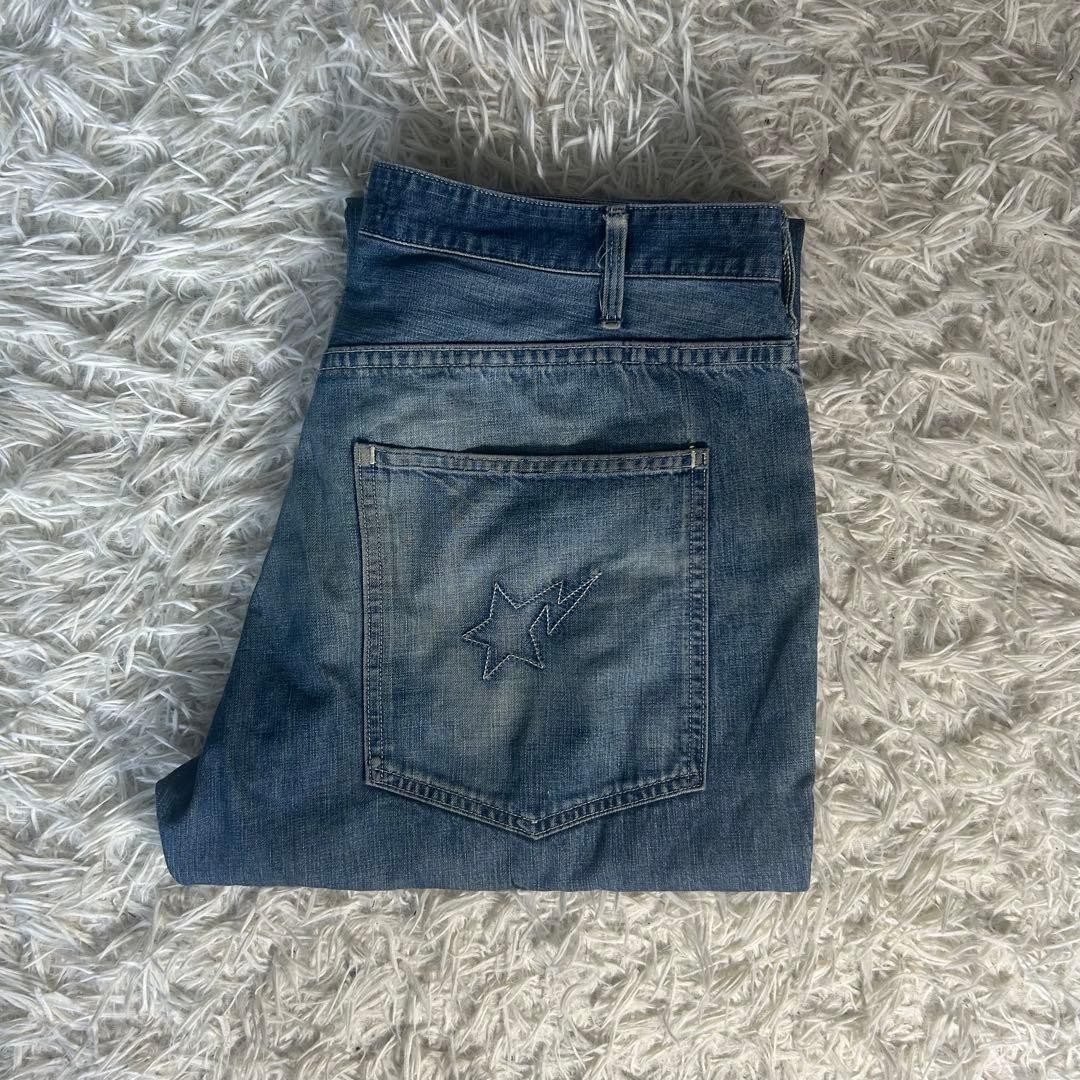 A Bathing Ape Denim Baker Pants Bape Sta Blue Size L Waist 88cm Inseam 80cm