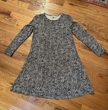 Old Navy Women's Long Sleeve Cheetah Print Swing Dress Size Medium