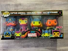 New ListingFunko Pop Marvel Black Light 4 Pack Cpt America / Thor / Iron Man / Dr Strange E
