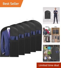 5 Heavy-Duty 24x40in Suit Covers for Men - Breathable & Travel-Friendly Design