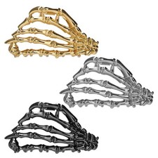 Metal Hair Clips Halloween Skeleton Hand Hair Claw Clips for Ladies, Hiphop M...